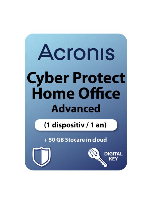 Acronis Cyber Protect Home Office Advanced (1 dispozitiv / 1 an) + 50 GB Stocare in cloud 