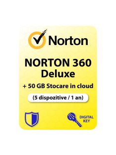 Norton 360 Deluxe (EU) + 50 GB Stocare in cloud (5 dispozitive / 1 an) - Cumpărați licență 