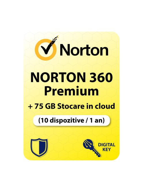 Norton 360 Premium (EU) + 75 GB Stocare in cloud (10 dispozitive / 1an) - Cumpărați licență 