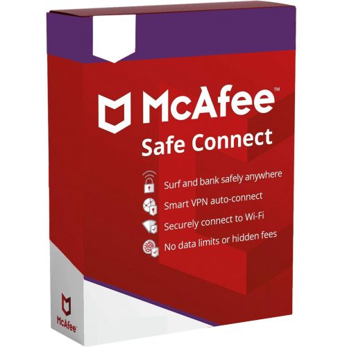 Licență McAfee Safe Connect VPN (5 dispozitive / 1 an) (EU)