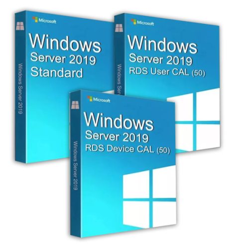 Microsoft Windows Server 2019 Standard (2 utilizatori) + 2019 RDS User CAL (50 utilizatori) + 2019 RDS Device CAL (50 dispozitive) Business 19